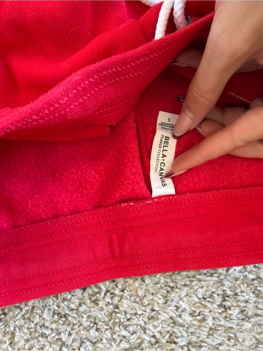 Red Jogger Sweatpants with Drawstring - Picture 2 of 3